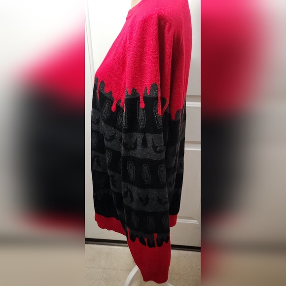 Fun.com Red & Black Vampire Sweater Size 2X - Picture 4 of 9
